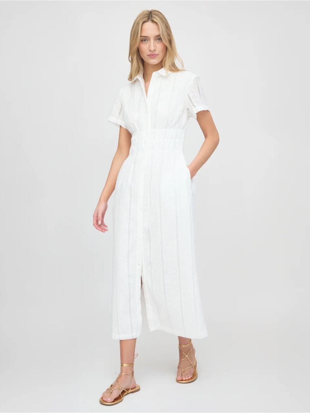 Hill House The Jamie Nap Dress in White Broderie Voile XS